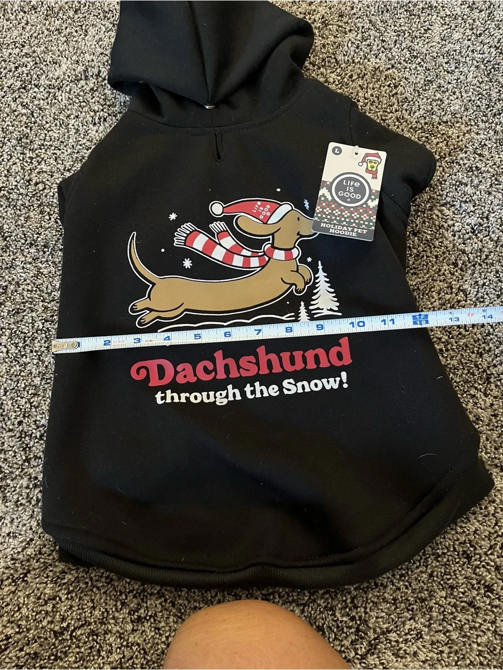 Life is Good holiday pet hoodie